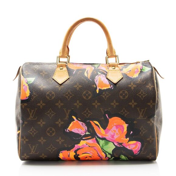 Louis Vuitton Handbags - Louis Vuitton Limited Edition Monogram Canvas Roses Speedy 30 Satchel